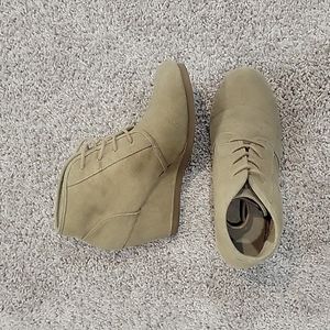 Brown Wedge Booties
